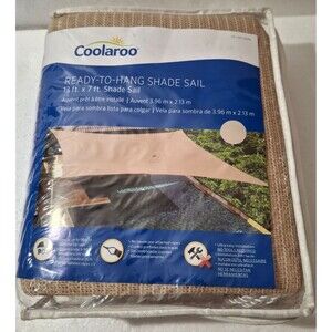 Coolaroo Ready To Hang Shade Sail 13 ft x 7 ft Desert Sand Rectangle